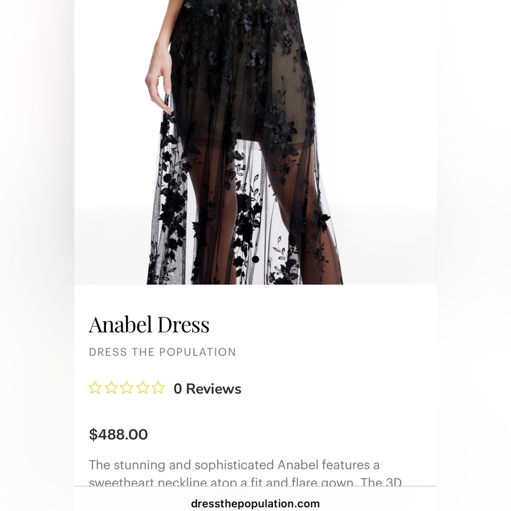 Dress the Population Black and Tan Floral Gown - Picture 3 of 8